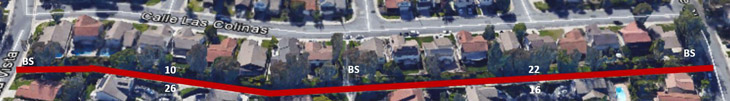 The route I walked: from left to right and then back again