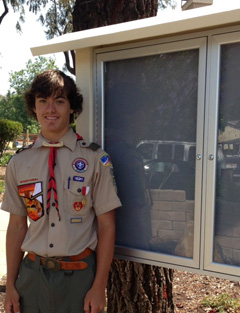 Luke Wuesthoff at Pepper Tree Entrance