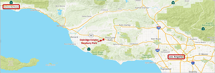 Location of Oakridge Estates