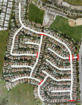 Oakridge stop sign locations